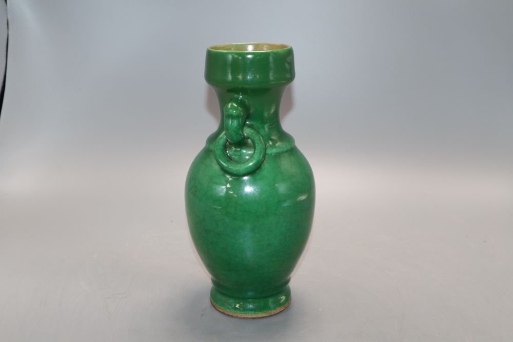 A Chinese green Langyao vase, c.1800, height 23cm